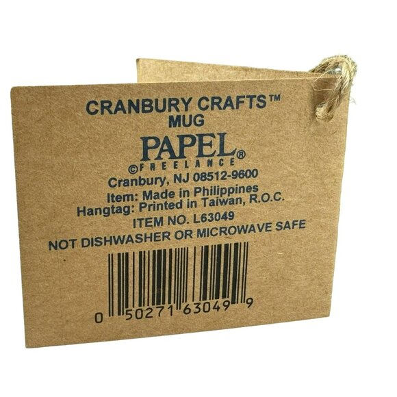 Papel Freelance By Cranbury Crafts Set of 2 Neutral Ribbed Ceramic Mugs Pottery - Picture 5 of 5